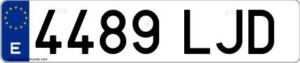 Ejemplo de matrícula española 4489 LJD