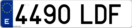 Ejemplo de matrícula de coche ordinaria 4490 LDF