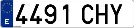 Ejemplo de matrícula española 4491 CHY