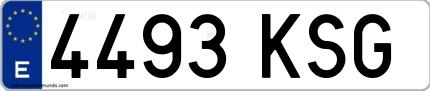 Ejemplo de matrícula española 4493 KSG