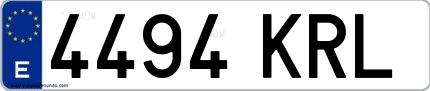 Ejemplo de matrícula española 4494 KRL