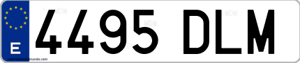 Ejemplo de matrícula de coche ordinaria 4495 DLM