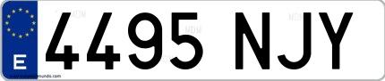 Ejemplo de matrícula española 4495 NJY