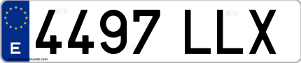 Ejemplo de matrícula de coche ordinaria 4497 LLX