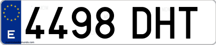 Ejemplo de matrícula de coche ordinaria 4498 DHT