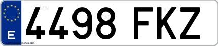 Ejemplo de matrícula española 4498 FKZ