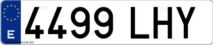 Ejemplo de matrícula española 4499 LHY
