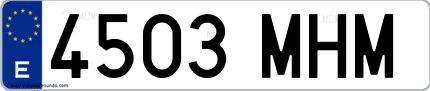 Ejemplo de matrícula española 4503 MHM