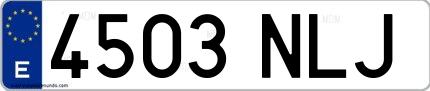 Ejemplo de matrícula española 4503 NLJ
