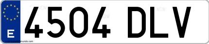 Ejemplo de matrícula española 4504 DLV