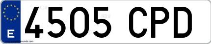 Ejemplo de matrícula española 4505 CPD