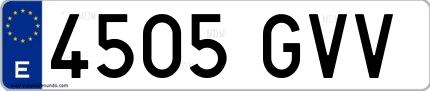 Ejemplo de matrícula española 4505 GVV