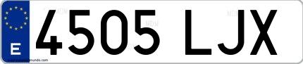 Ejemplo de matrícula española 4505 LJX