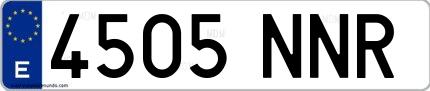 Ejemplo de matrícula española 4505 NNR