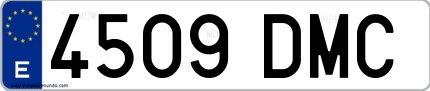 Ejemplo de matrícula española 4509 DMC