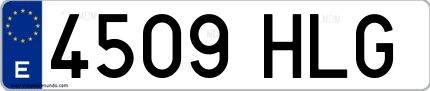 Ejemplo de matrícula española 4509 HLG
