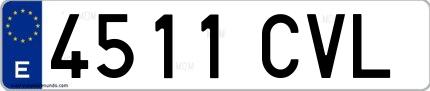 Ejemplo de matrícula española 4511 CVL