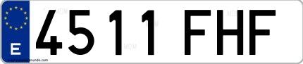 Ejemplo de matrícula española 4511 FHF