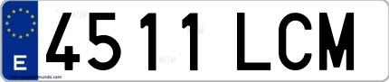 Ejemplo de matrícula española 4511 LCM