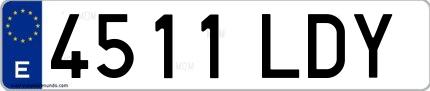 Ejemplo de matrícula española 4511 LDY