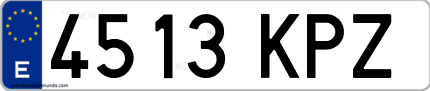 Ejemplo de matrícula de coche ordinaria 4513 KPZ