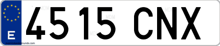 Ejemplo de matrícula de coche ordinaria 4515 CNX