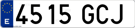 Ejemplo de matrícula de coche ordinaria 4515 GCJ