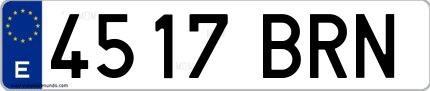 Ejemplo de matrícula española 4517 BRN