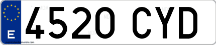 Ejemplo de matrícula de coche ordinaria 4520 CYD