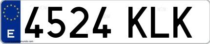 Ejemplo de matrícula española 4524 KLK