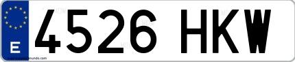 Ejemplo de matrícula española 4526 HKW