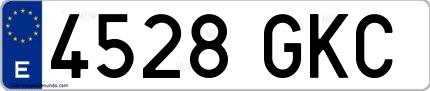 Ejemplo de matrícula española 4528 GKC