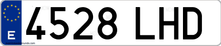 Ejemplo de matrícula de coche ordinaria 4528 LHD
