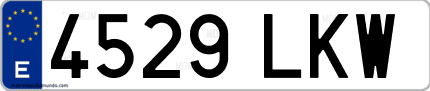 Ejemplo de matrícula de coche ordinaria 4529 LKW