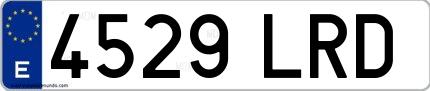 Ejemplo de matrícula española 4529 LRD