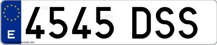 Ejemplo de matrícula española 4545 DSS