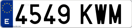 Ejemplo de matrícula de coche ordinaria 4549 KWM