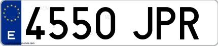 Ejemplo de matrícula española 4550 JPR
