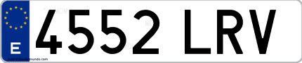 Ejemplo de matrícula de coche ordinaria 4552 LRV