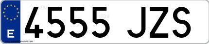 Ejemplo de matrícula española 4555 JZS