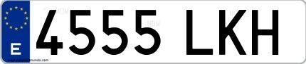 Ejemplo de matrícula española 4555 LKH