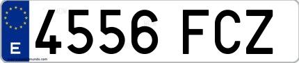 Ejemplo de matrícula española 4556 FCZ