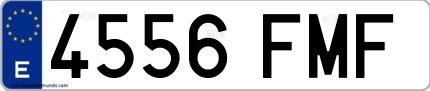 Ejemplo de matrícula española 4556 FMF