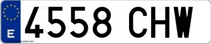 Ejemplo de matrícula española 4558 CHW