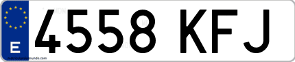 Ejemplo de matrícula de coche ordinaria 4558 KFJ