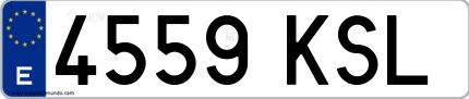 Ejemplo de matrícula española 4559 KSL