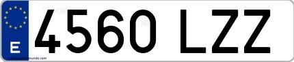 Ejemplo de matrícula española 4560 LZZ