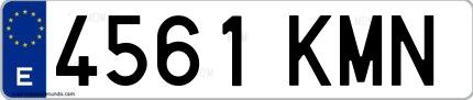 Ejemplo de matrícula española 4561 KMN