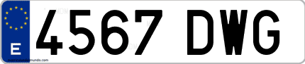 Ejemplo de matrícula de coche ordinaria 4567 DWG