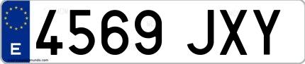 Ejemplo de matrícula española 4569 JXY